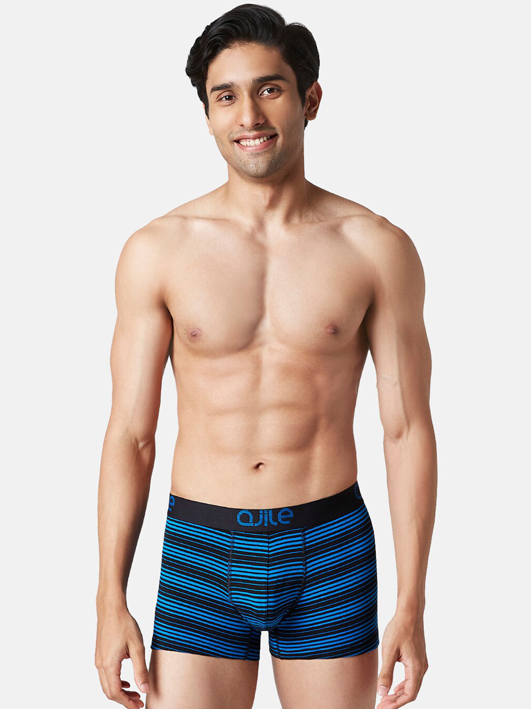 

Ajile by Pantaloons Men Striped Cotton Trunk, Blue