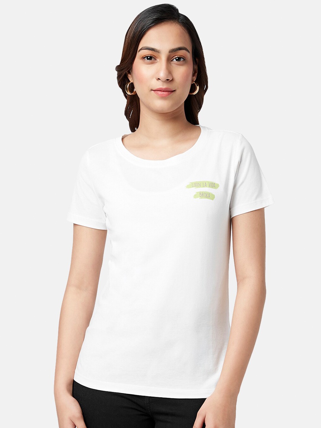 

Honey by Pantaloons Round Neck Cotton T-Shirt, White