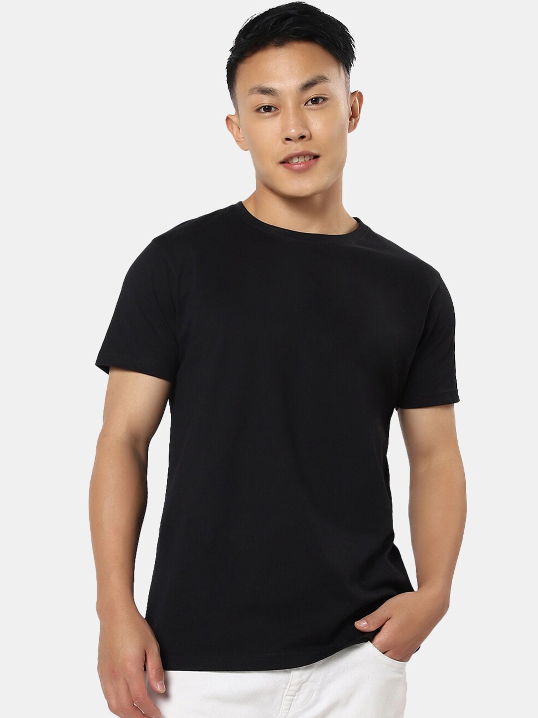 

Mad Over Print Round Neck Cotton T-shirt, Black
