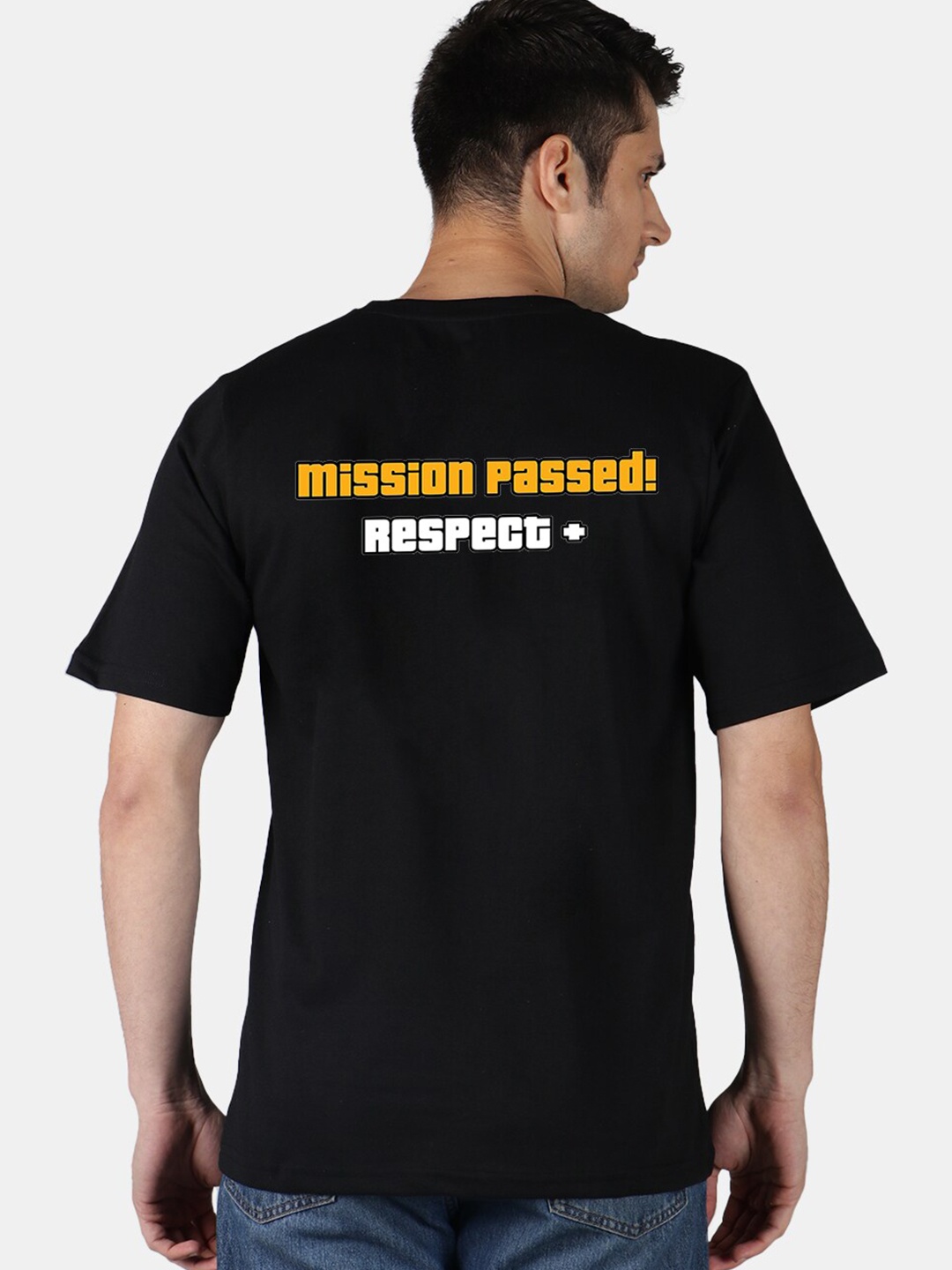 

Mad Over Print Typography Printed Cotton T-shirt, Black