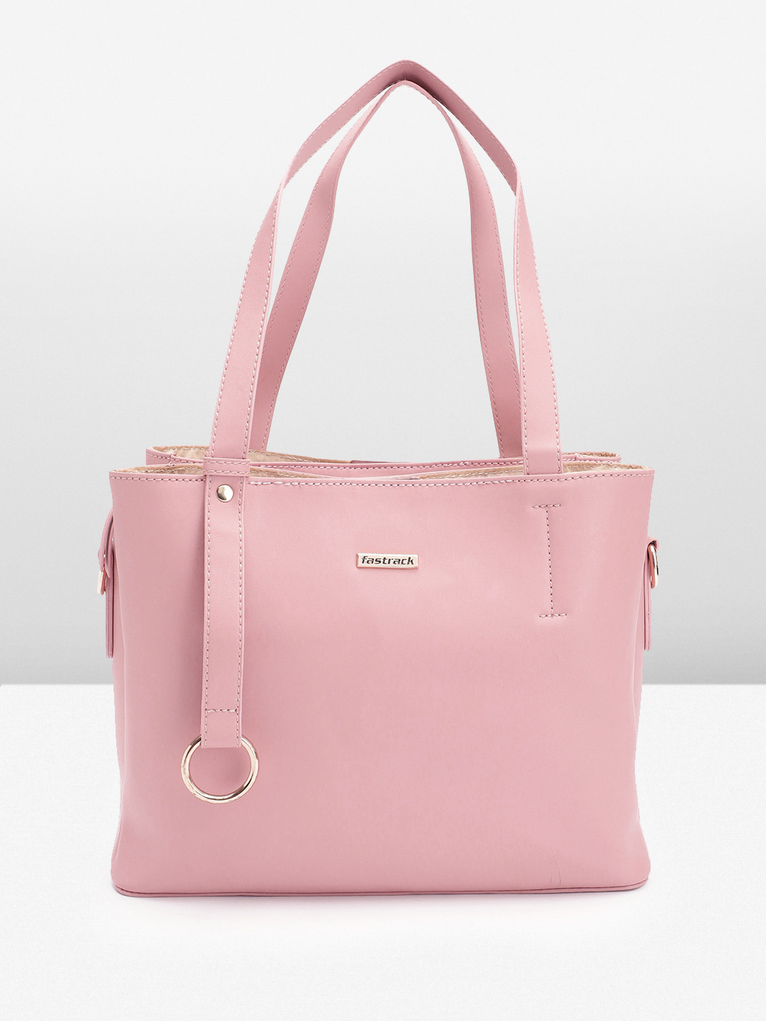

Fastrack Women Textured Structured Handheld Bag, Pink