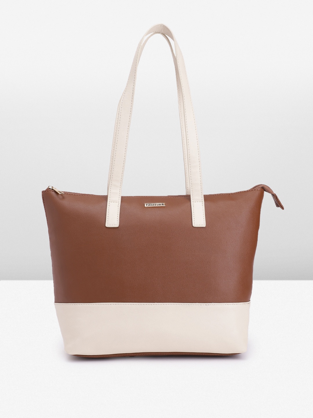 

Fastrack Colourblocked Structured Shoulder Bag, Tan