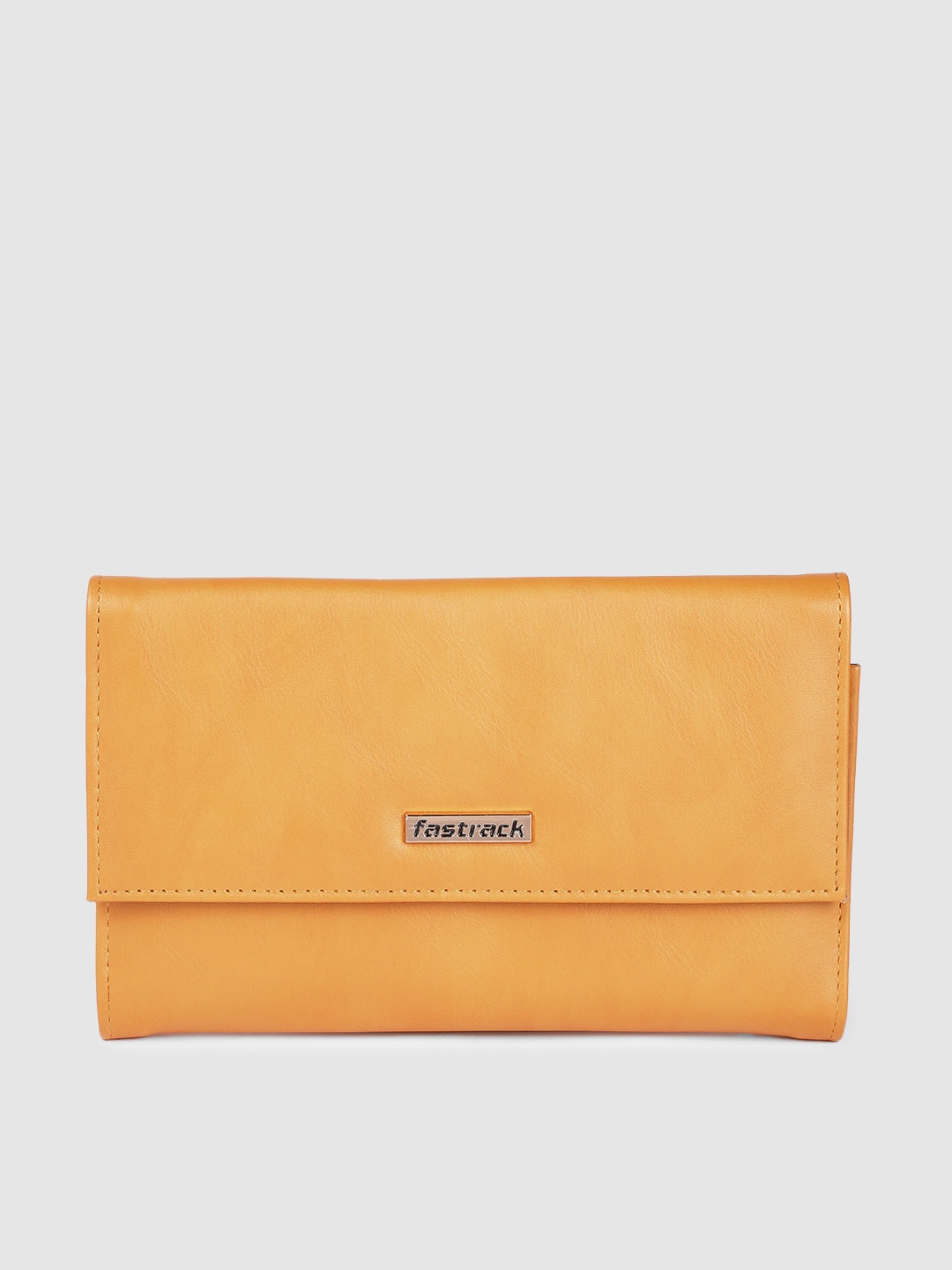 

Fastrack Women Solid Three Fold Wallet, Mustard