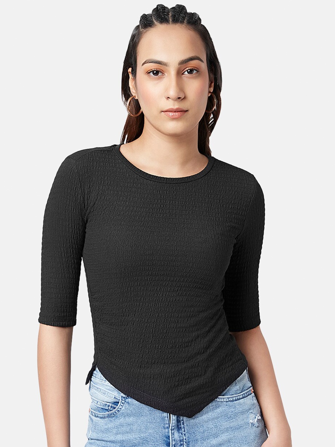 

SF JEANS by Pantaloons Round Neck T-shirt, Black