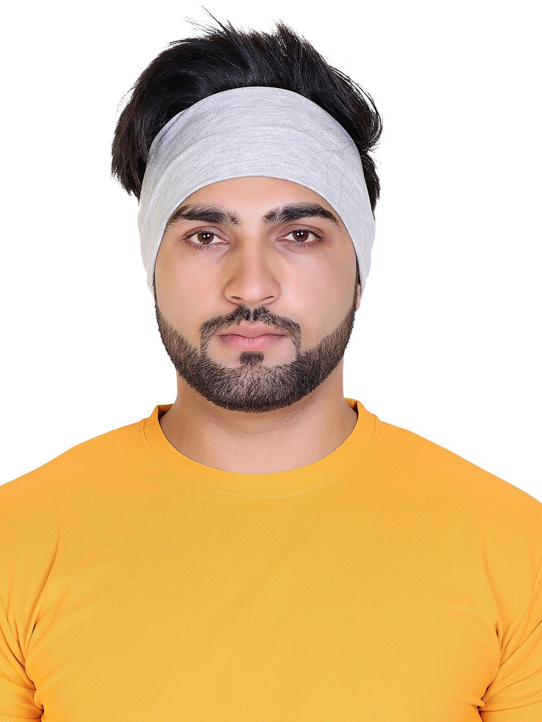

Gajraj Stretchable Bandana Headband, Grey melange
