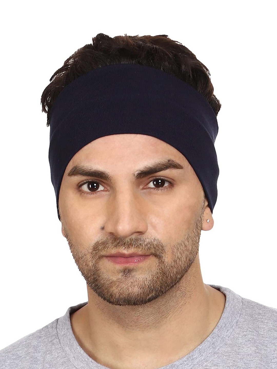 

Gajraj Cotton Bandana Headband, Navy blue