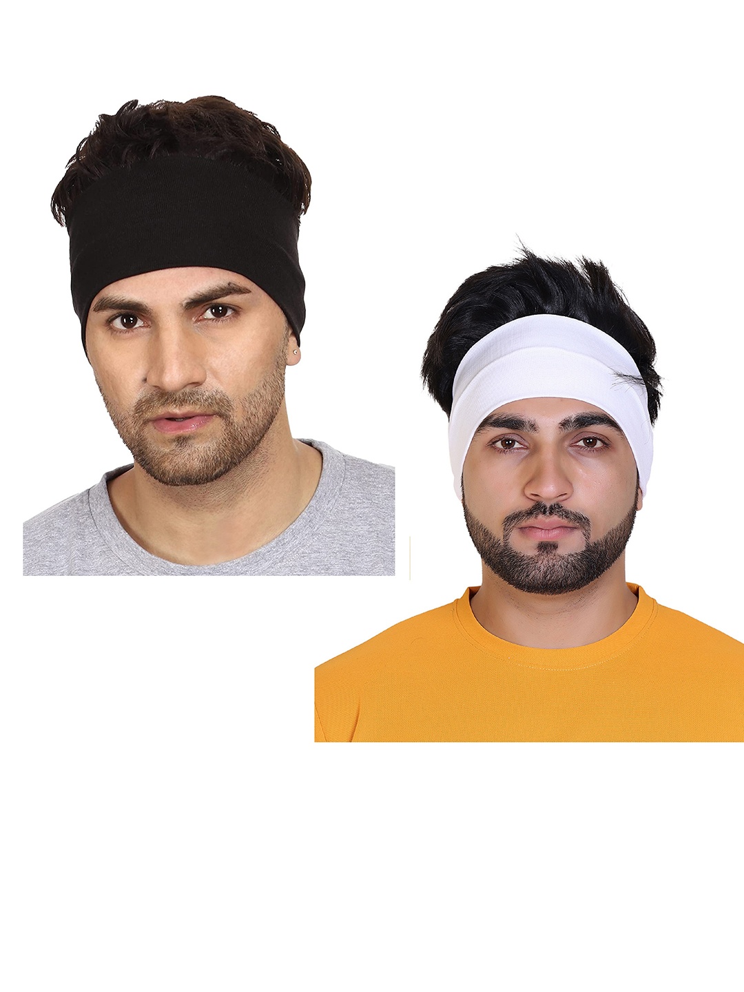 

Gajraj Pack Of 2 Stretch-Fit Headband, Black