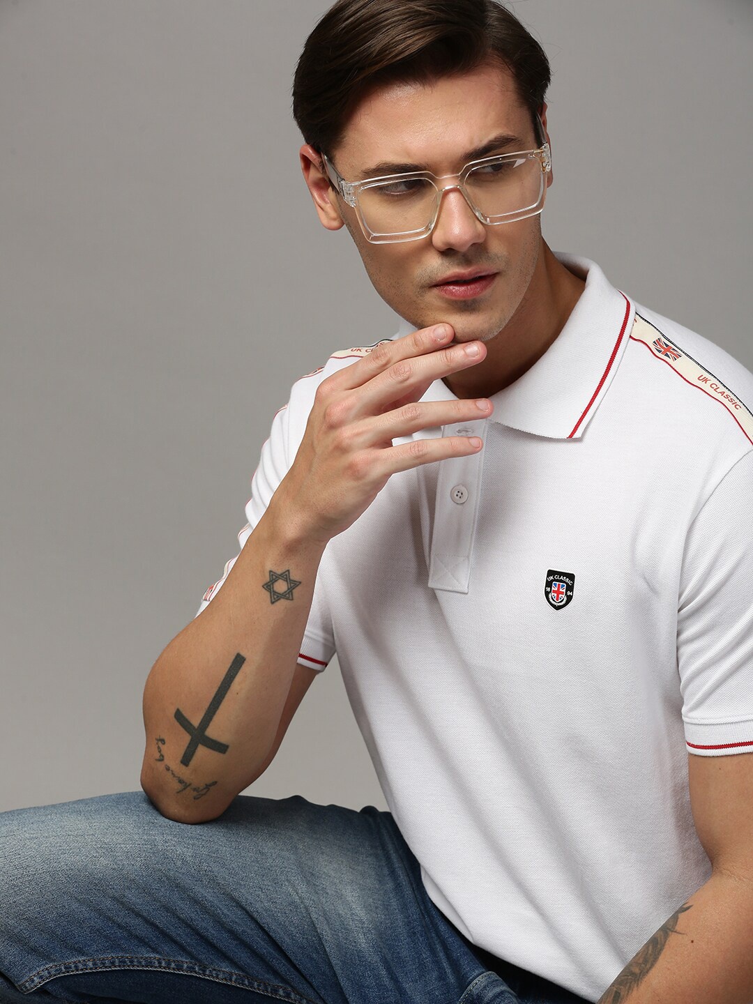 

ONN Polo Collar Short Sleeves Pure Cotton T-shirt, White