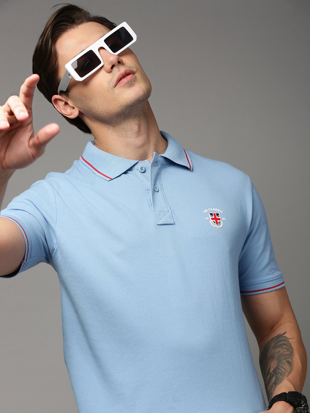 

ONN Polo Collar Short Sleeves Pure Cotton T-shirt, Blue