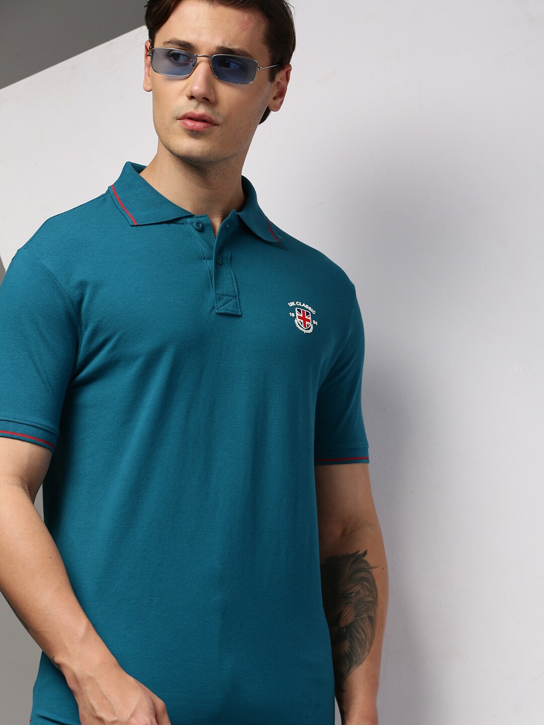 

ONN Polo Collar Short sleeves Durable Pure Cotton T-shirt, Teal