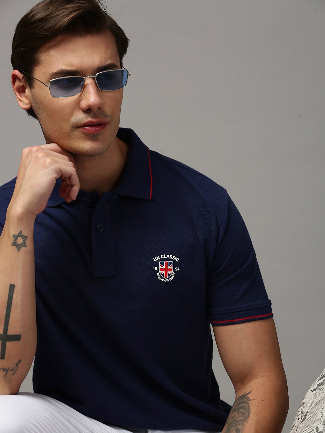 

ONN Polo Collar Short sleeves Durable Pure Cotton T-shirt, Blue