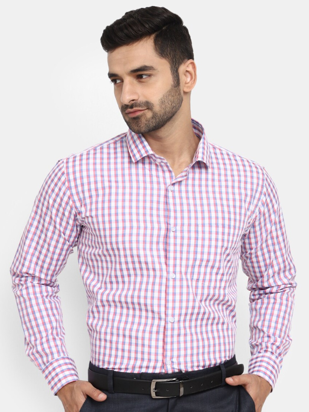 

J White by Vmart Classic Gingham Checked Cotton Formal Shirt