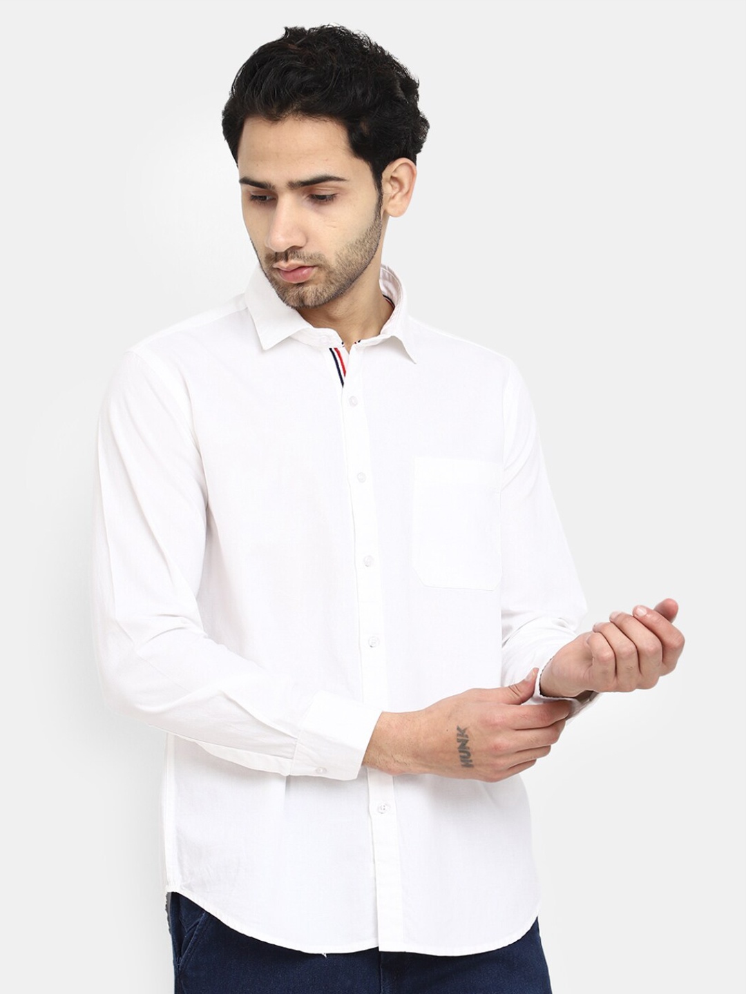 

V-Mart Long Sleeves Classic Fit Cotton Casual Shirt, White