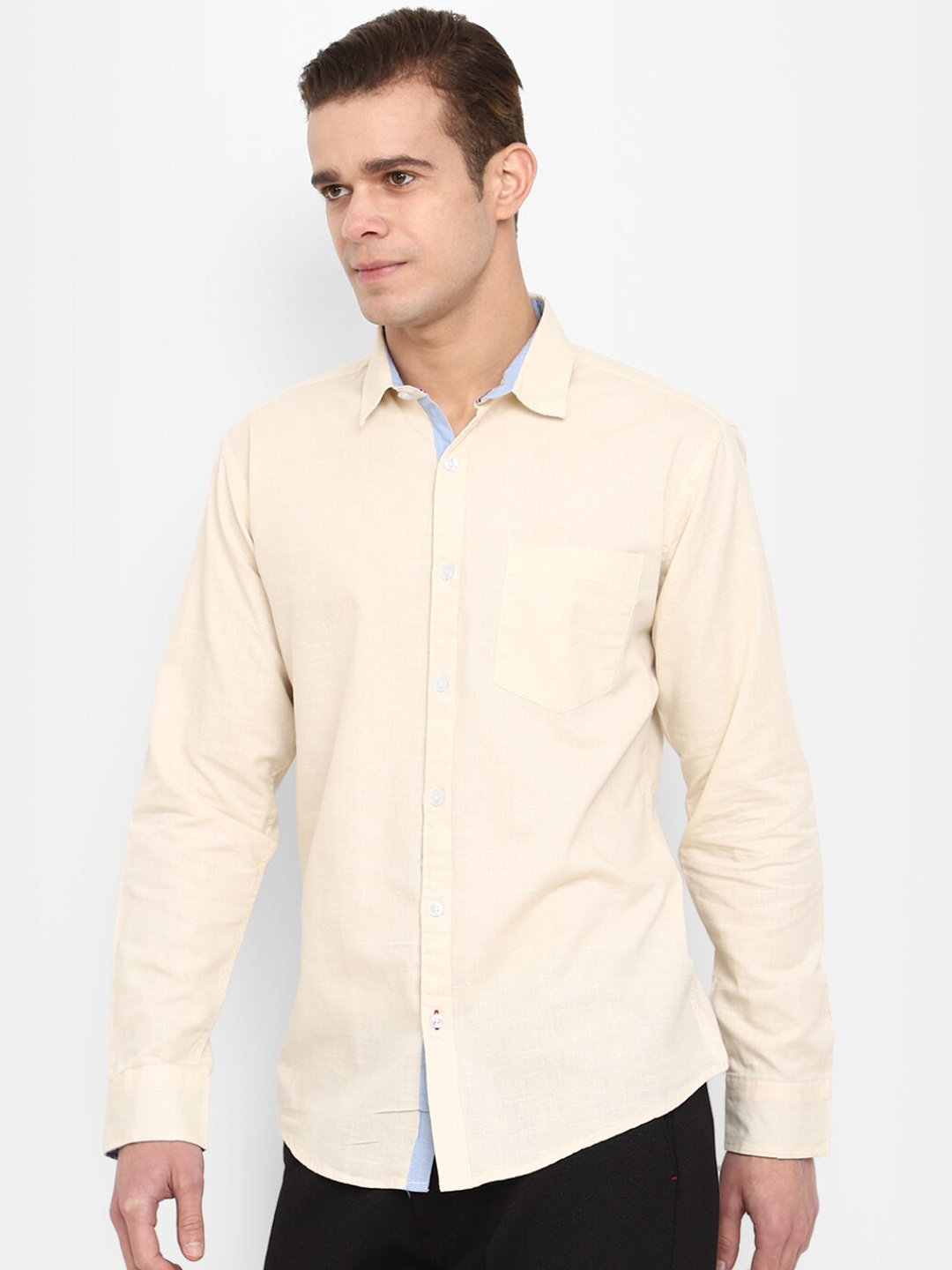 

V-Mart Long Sleeves Cotton Casual Shirt, Beige