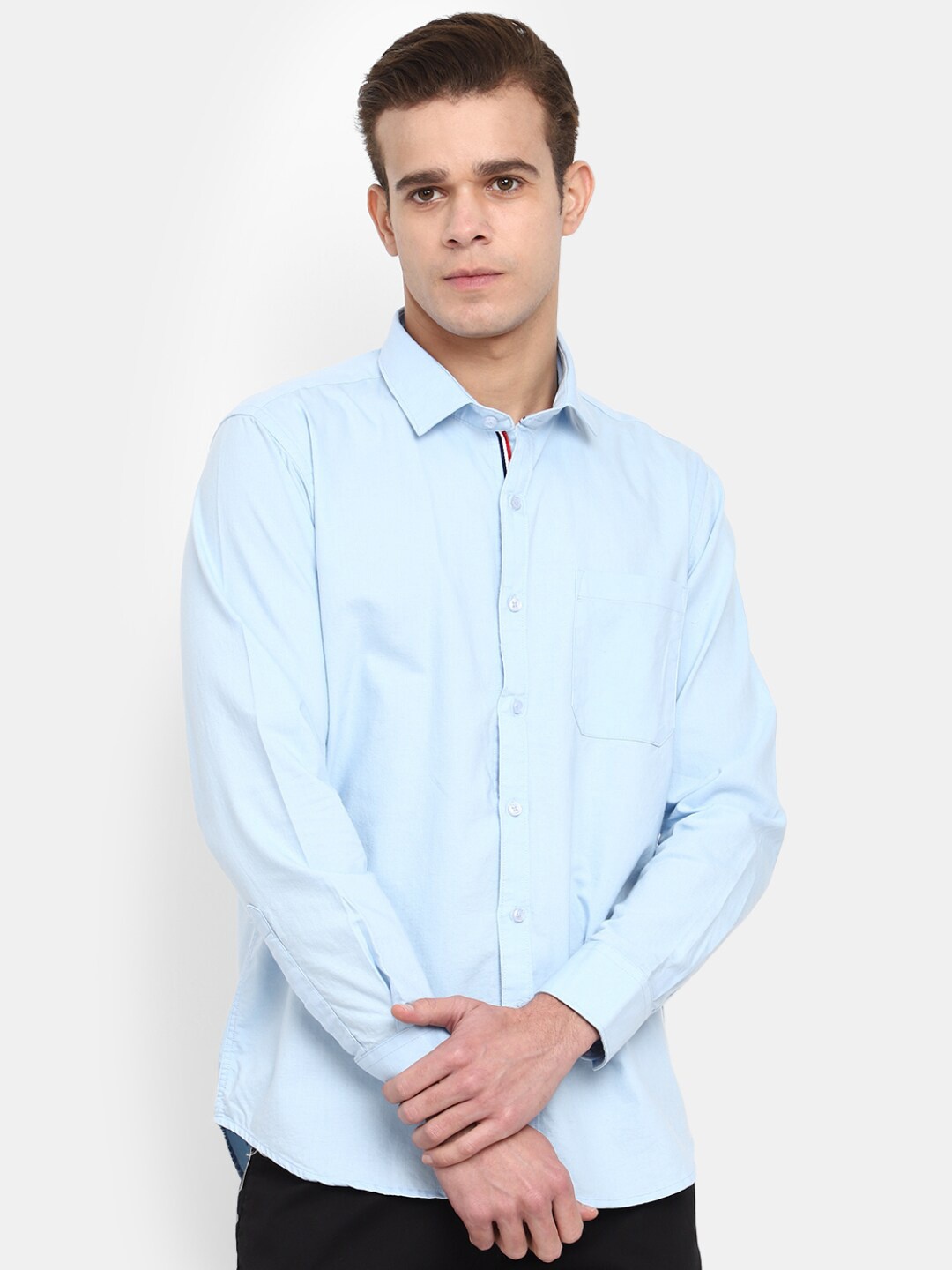 

V-Mart Spread Collar Cotton Casual Shirt, Blue