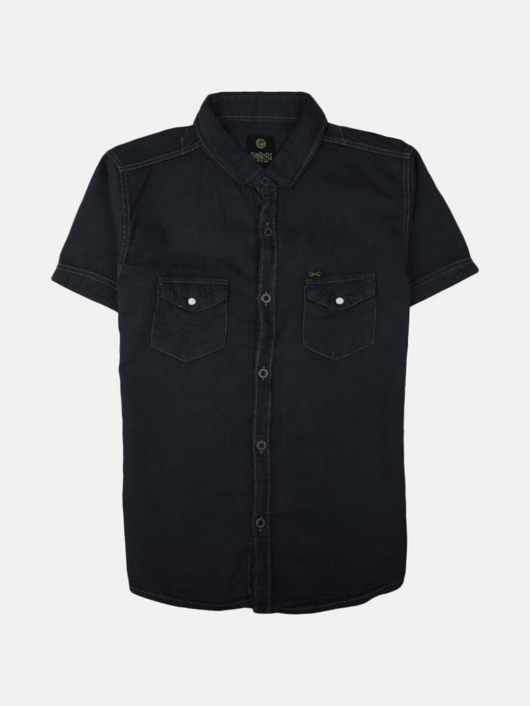 

V-Mart Boys Classic Spread Collar Short Sleeves Casual Shirt, Charcoal