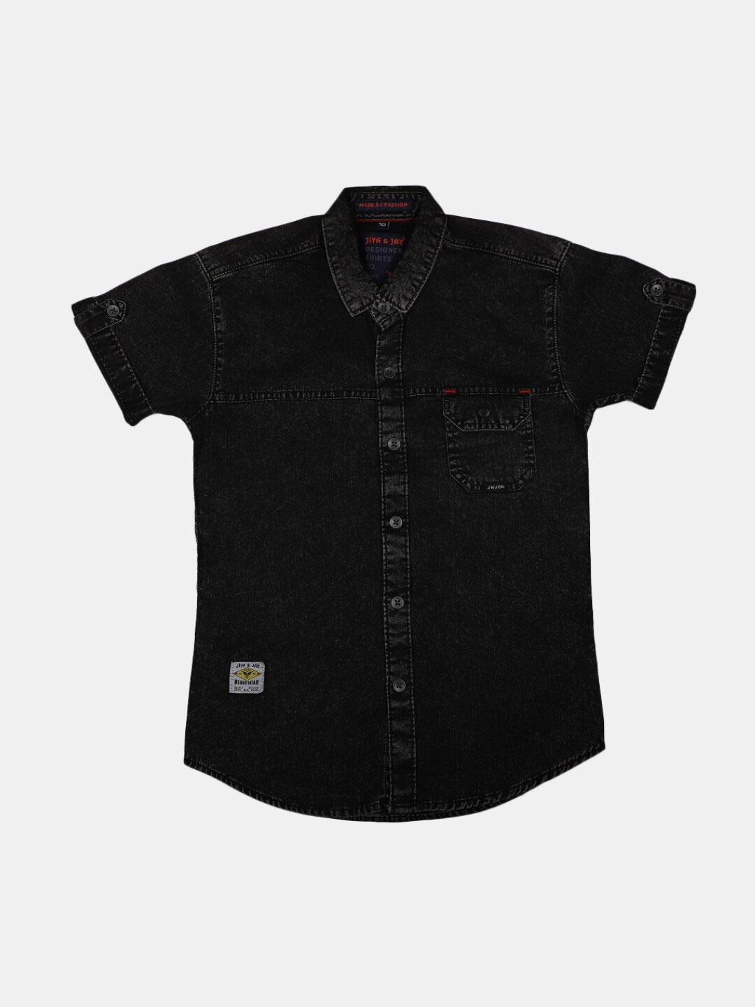 

V-Mart Boys Classic Spread Collar Cotton Casual Shirt, Black