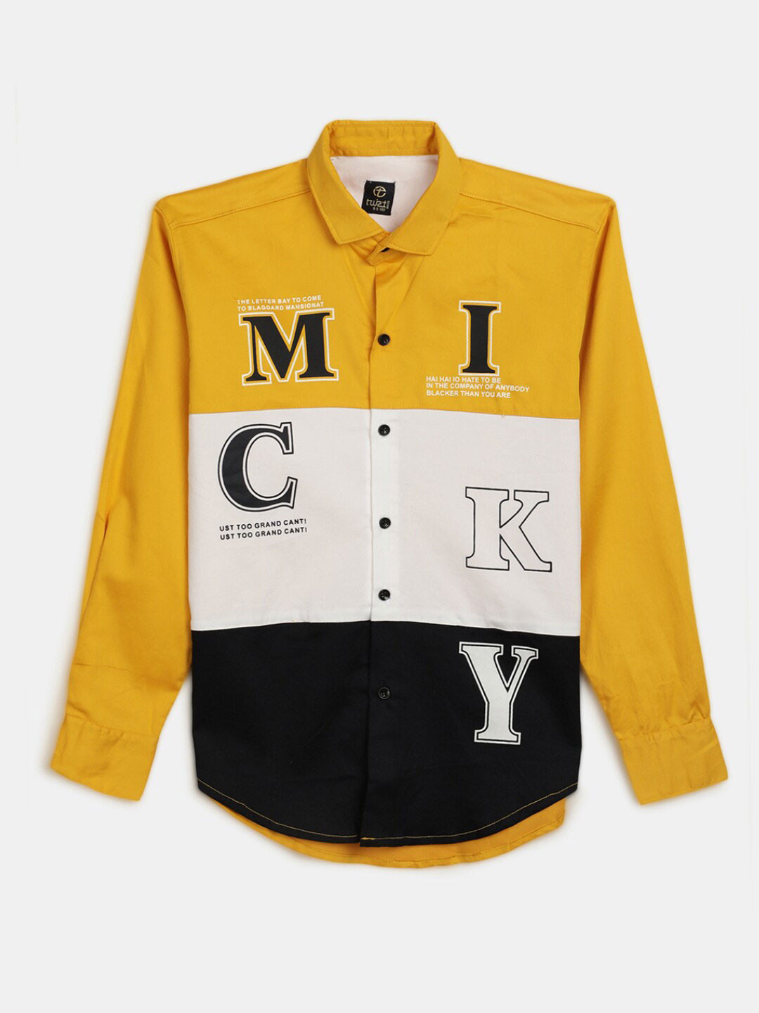 

V-Mart Classic Boys Typography Printed Cotton Casual Shirt, Yellow