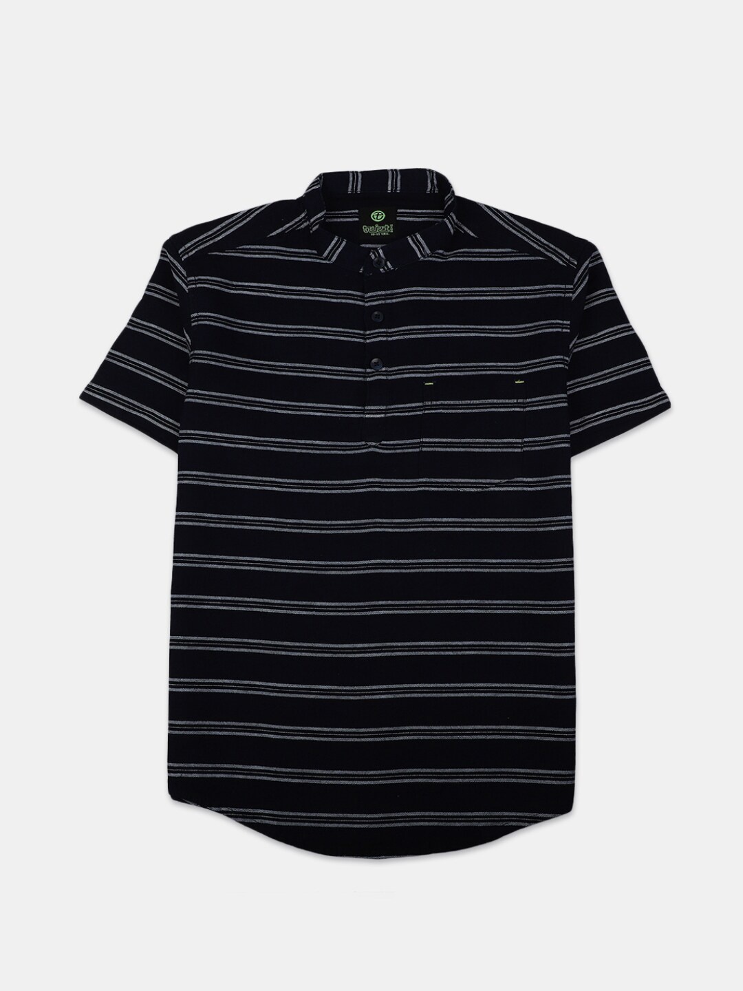 

V-Mart Boys Horizontal Striped Classic Cotton Casual Shirt, Navy blue