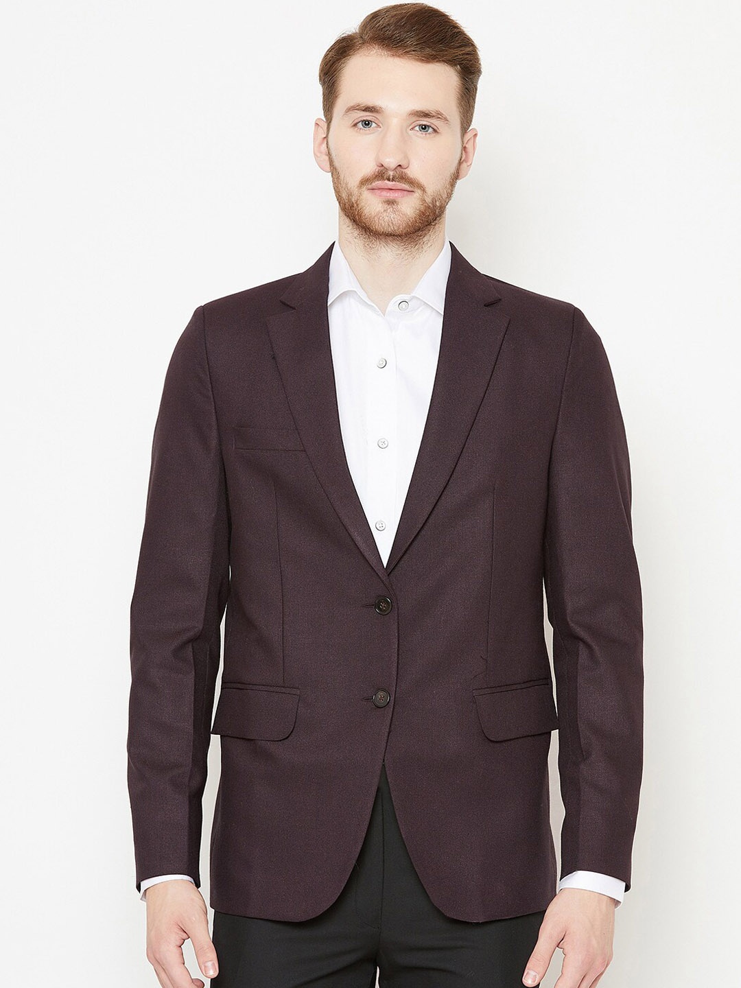 

Shaftesbury London Slim Fit Single Breasted Blazer, Burgundy