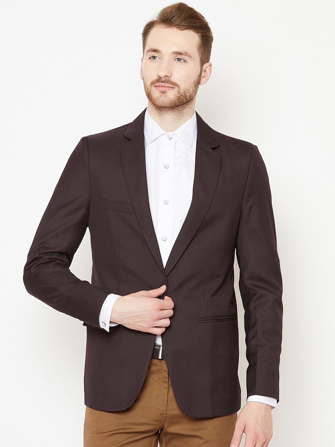

Shaftesbury London Slim Fit Single Breasted Blazer, Burgundy