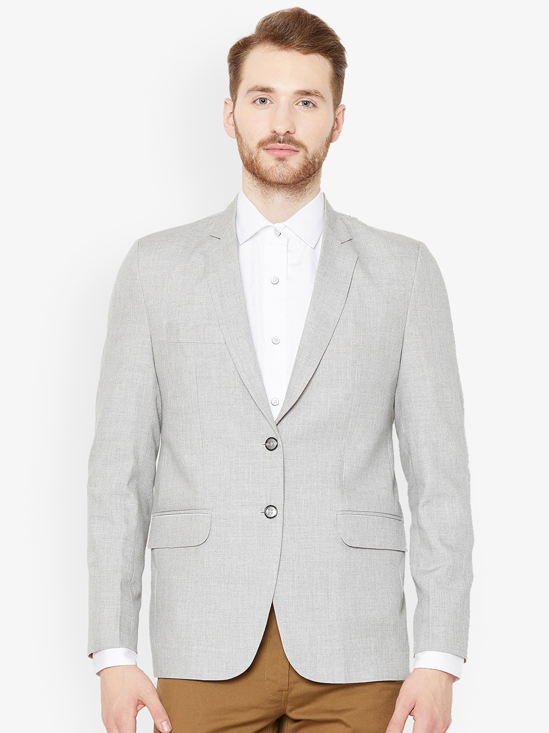 

Shaftesbury London Slim-Fit Single-Breasted Blazer, Grey