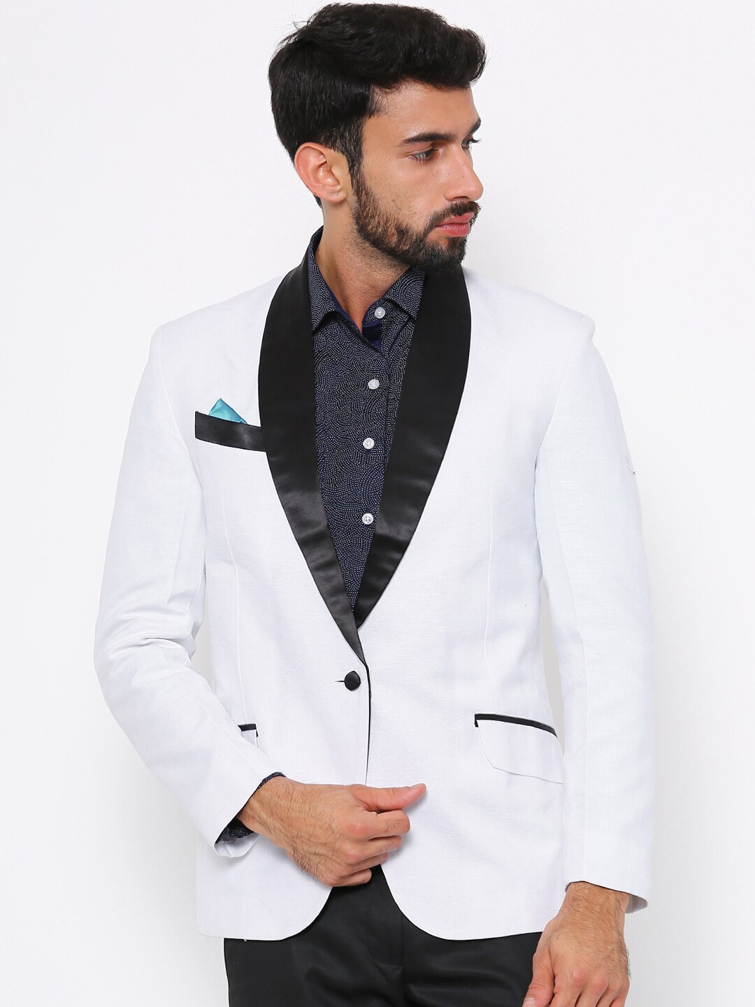 

Shaftesbury London Slim Fit Single Breasted Blazer, White