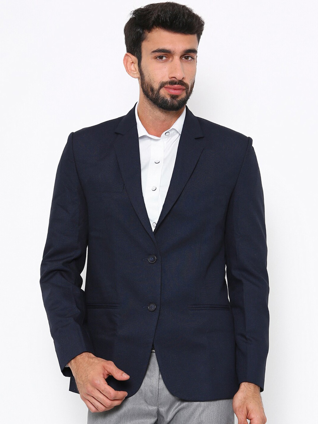 

Shaftesbury London Slim Fit Single Breasted Blazers, Navy blue