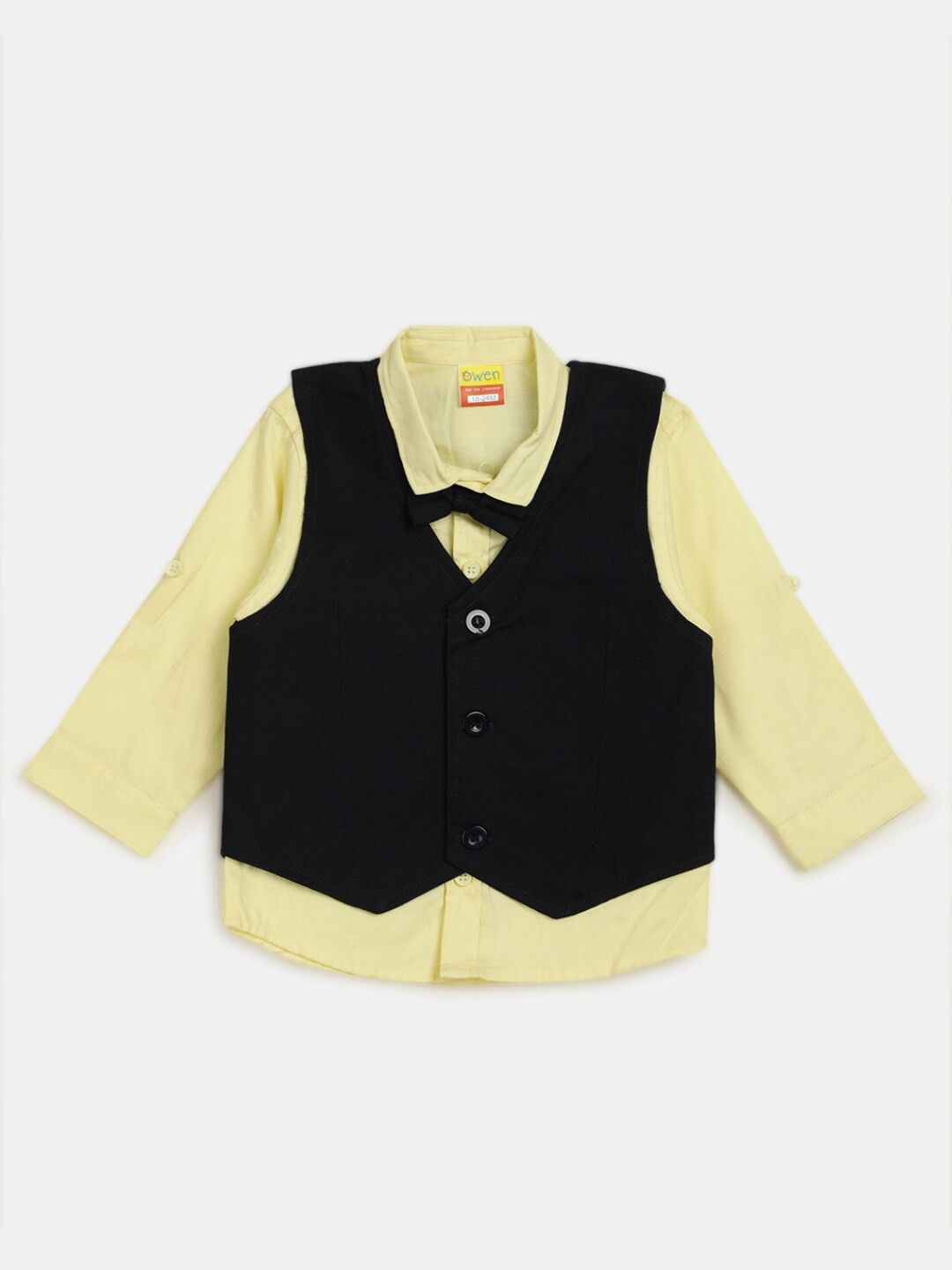 

V-Mart Infant Kids Spread Collar Cotton Casual Shirt, Yellow
