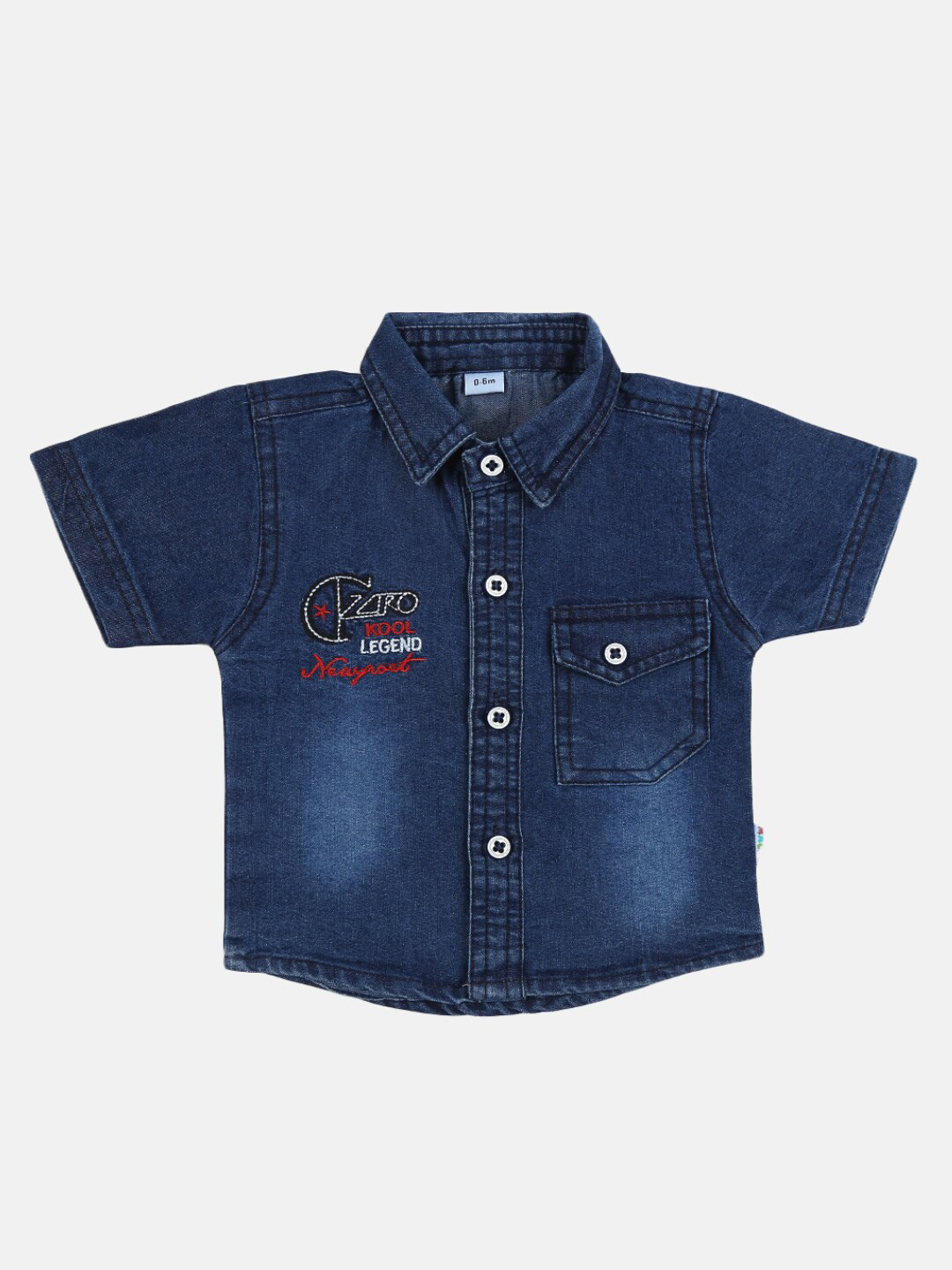 

V-Mart Infant Kids Spread Collar Denim Casual Shirt, Blue