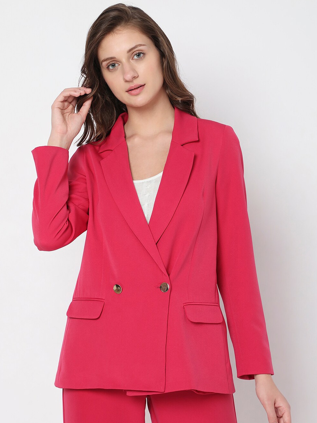 

Vero Moda Slim-Fit Double Breasted Blazer, Pink