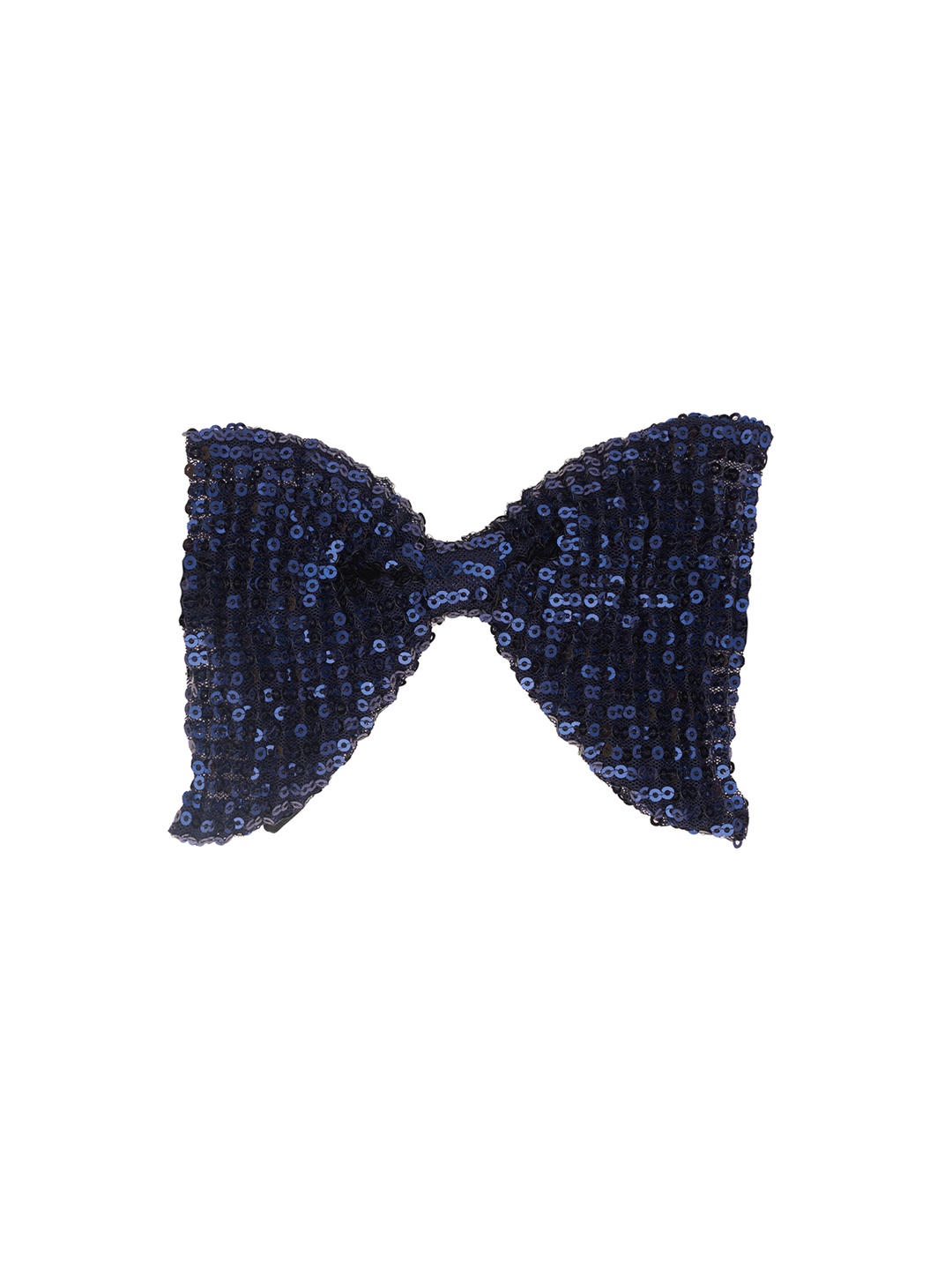 

The Tie Hub Men Woven Design Sequin Butterfly Bowtie, Navy blue