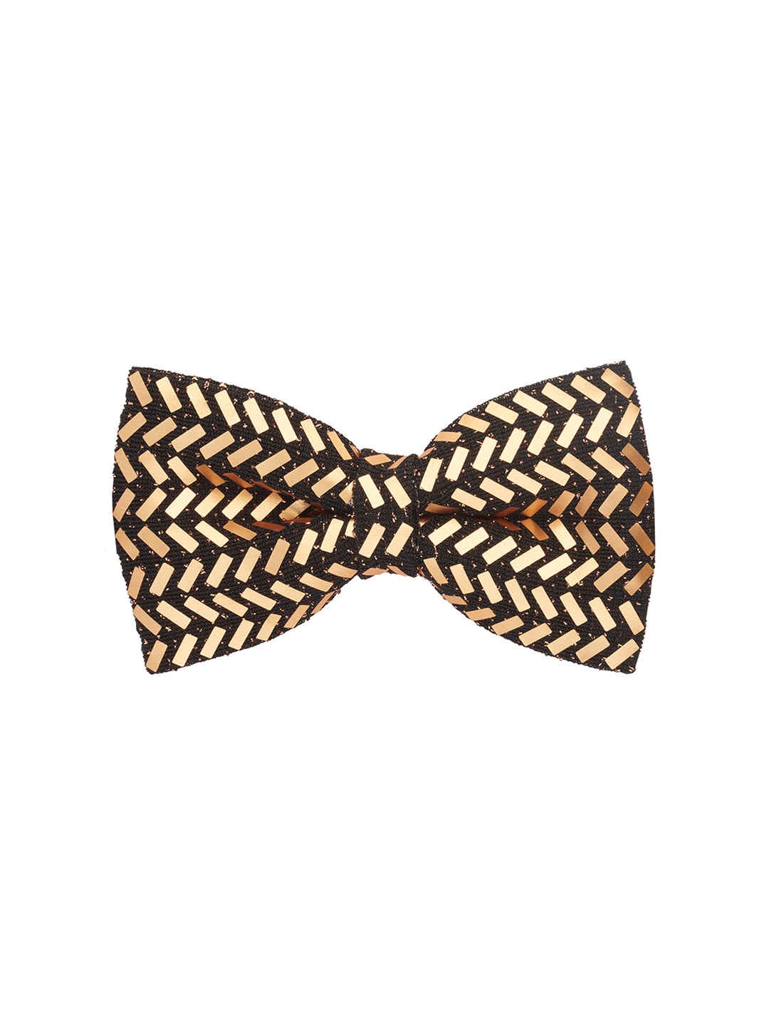 

The Tie Hub Men Woven Design Classic Bowtie, Gold