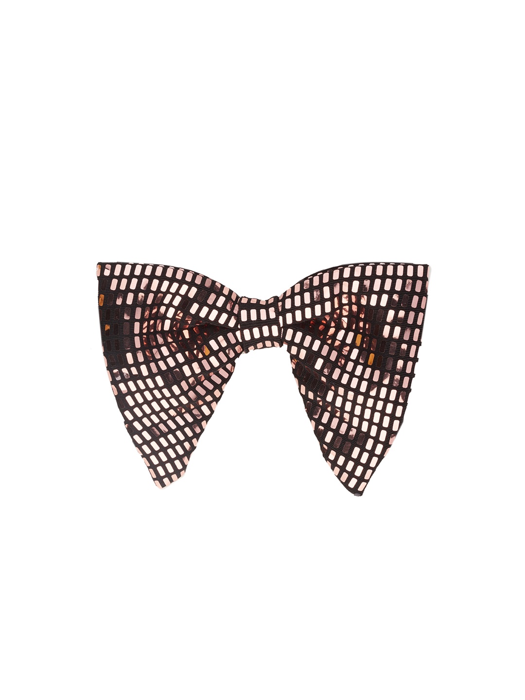 

The Tie Hub Men Woven Design Butterfly Disco Bowtie, Rose gold