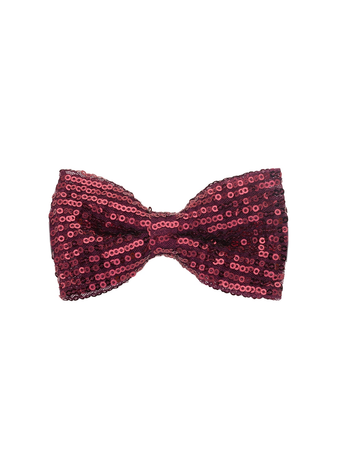 

The Tie Hub Men Woven Design Sequin Classic Bowtie, Magenta