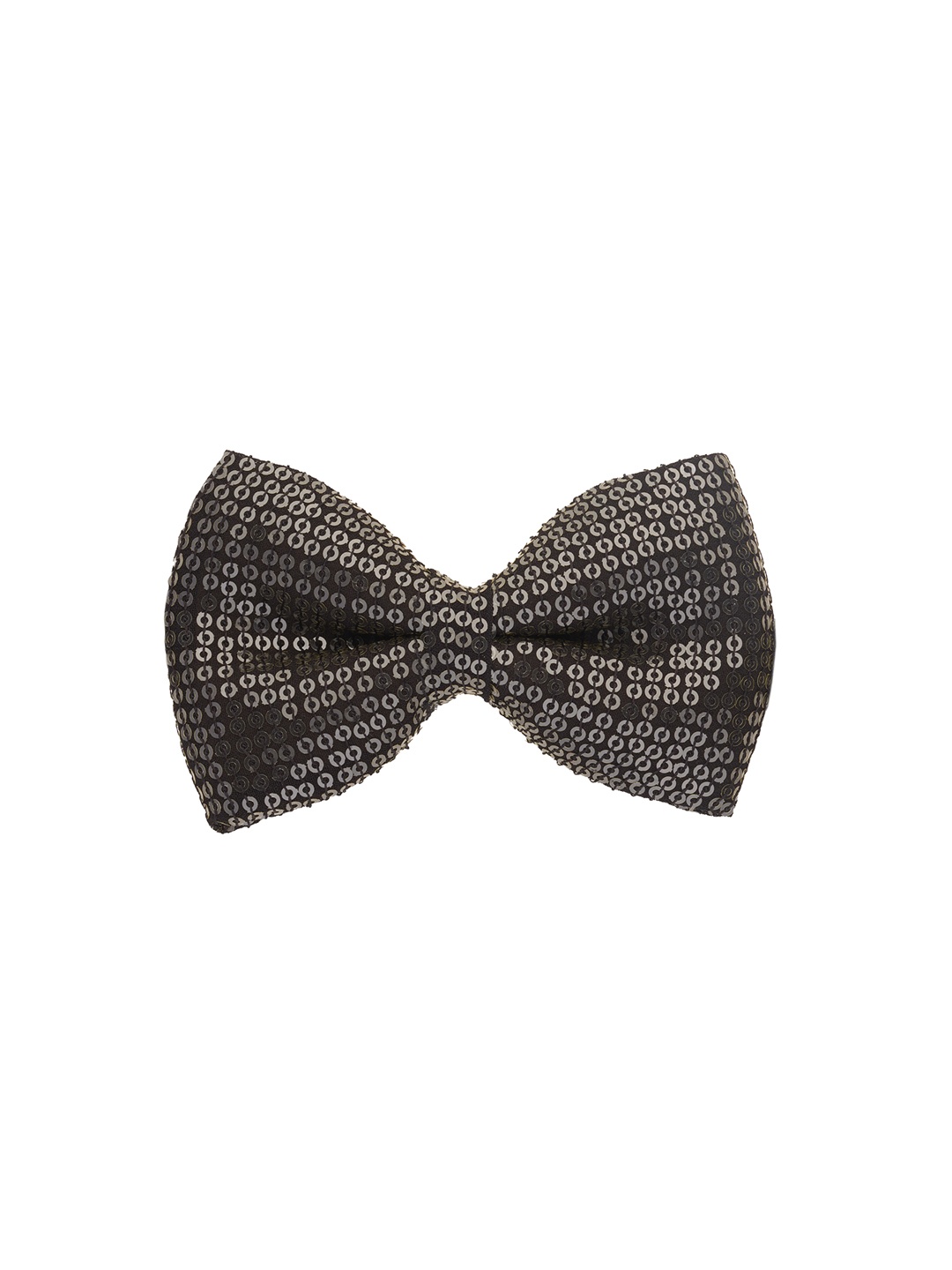 

The Tie Hub Men Woven Design Sequin Classic Bow Tie, Black
