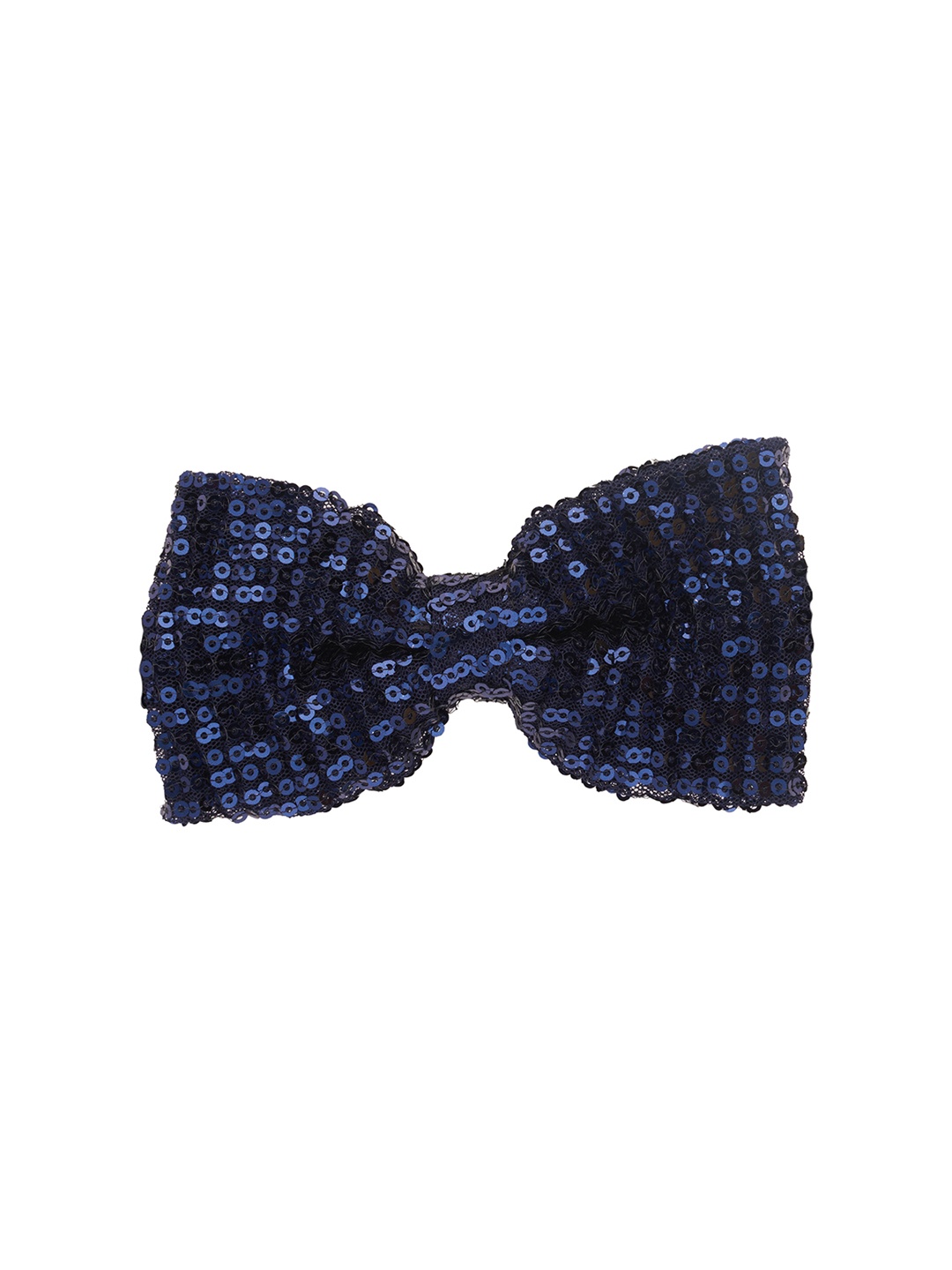 

The Tie Hub Men Woven Design Sequin Classic Bowtie, Navy blue