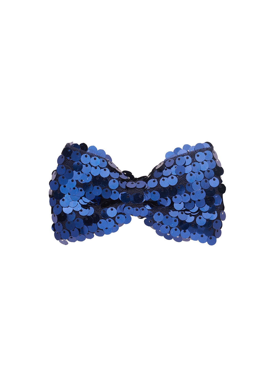 

The Tie Hub Men Woven Design Sequin Classic Bow Tie, Blue