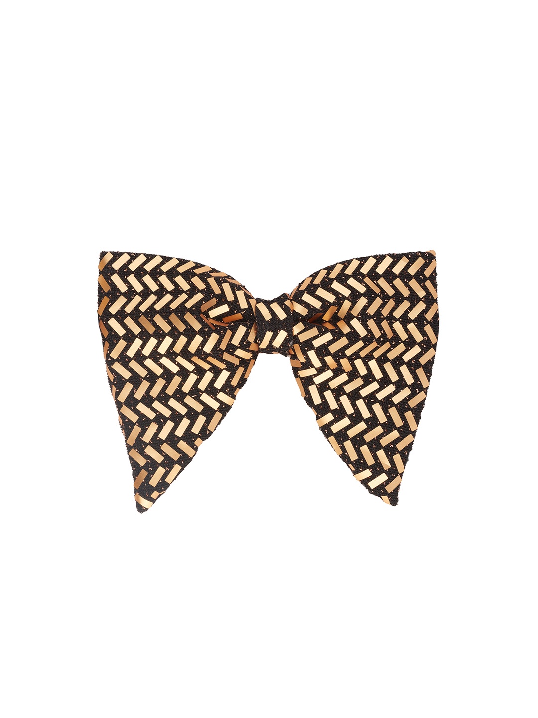 

The Tie Hub Woven Design Bow Tie, Gold