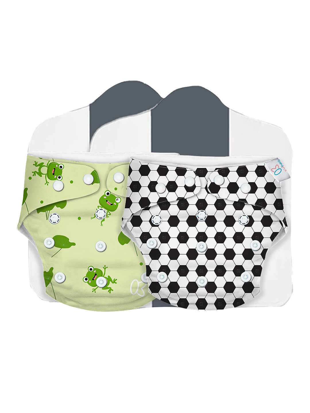 Kidbea Kids Pack Of 2 Reusable & Washable Diapers, Green