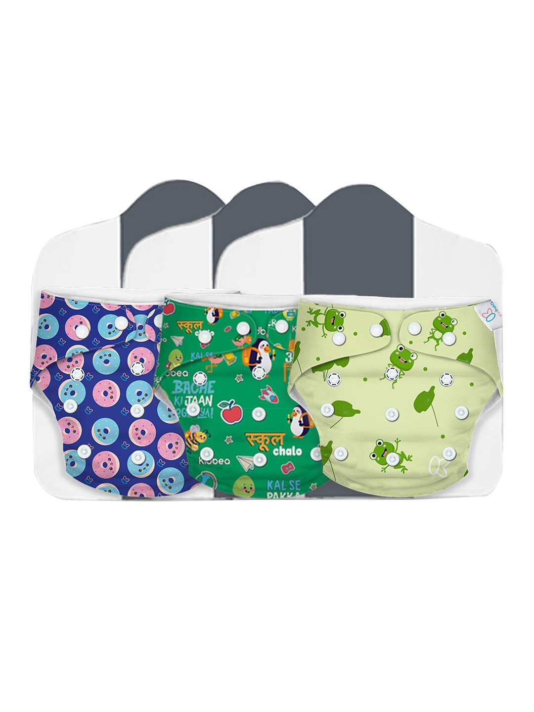

Kidbea Kids Pack Of 3 Assorted Reusable & Washable Diapers, Blue