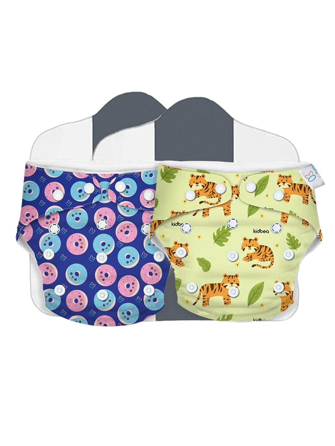 

Kidbea Kids Pack Of 2 Reusable & Washable Cloth Diapers, Blue