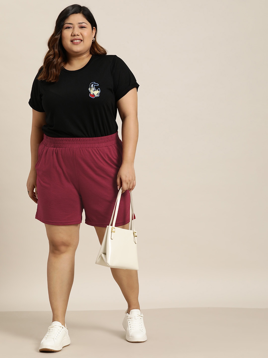 

Sztori Women Plus Size Shorts, Maroon