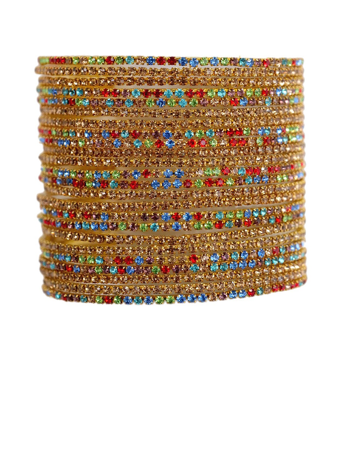 

NMII Set Of 24 Gold-Plated Cubic Zirconia-Studded Glossy Bangles