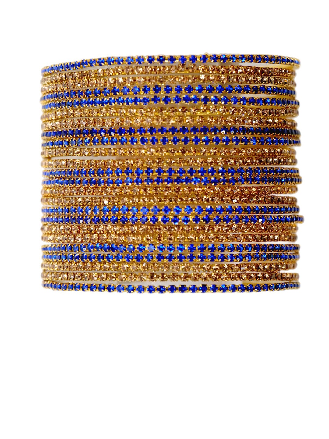 

NMII Set Of 24 Gold-Plated Cubic Zirconia-Studded Glossy Bangles