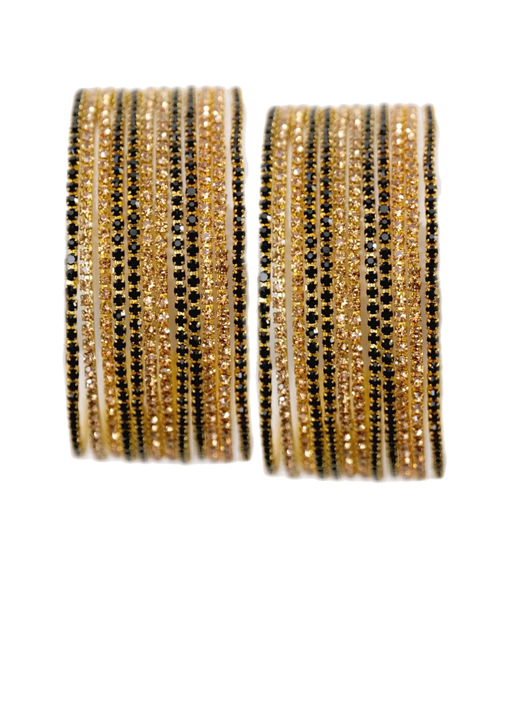 NMII Set Of 24 Gold-Plated Zircon Stone-Studded Bangles