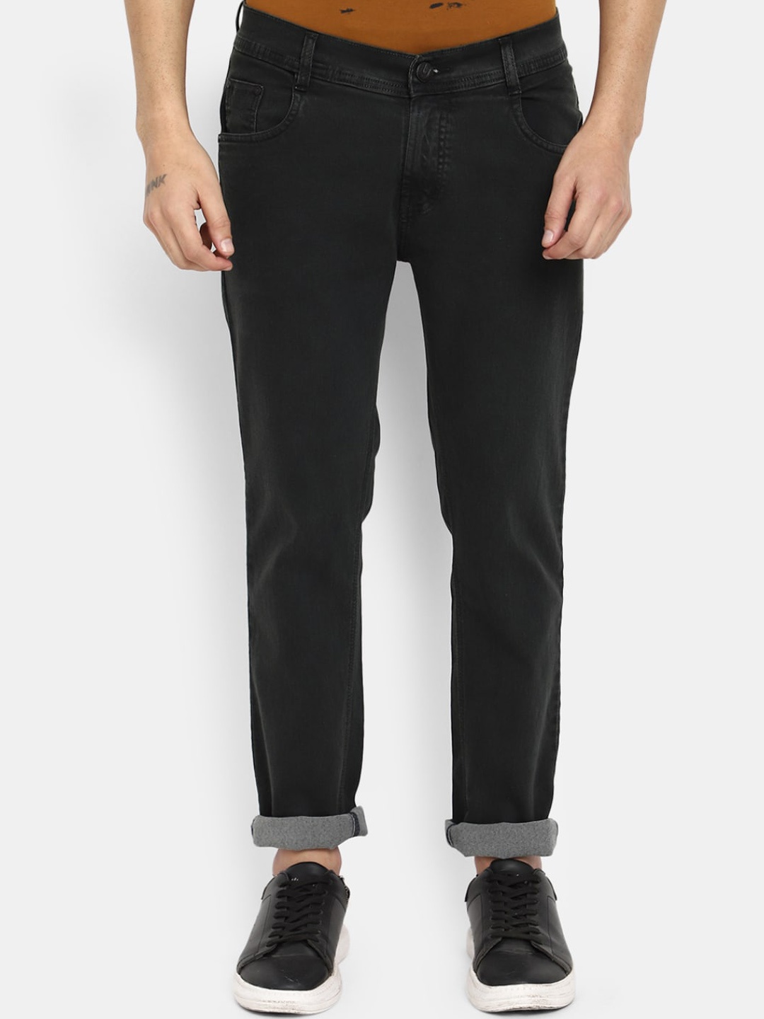

V-Mart Men Classic Slim Fit Jeans, Olive