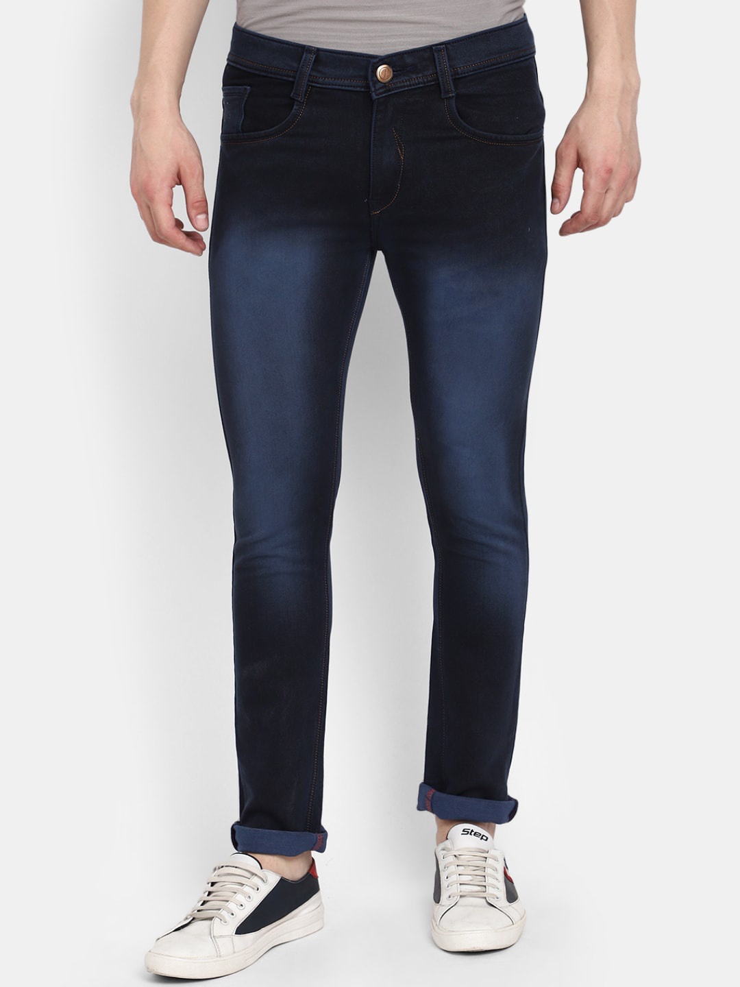 

V-Mart Men Light Fade Mid-Rise Cotton Classic Jeans, Blue