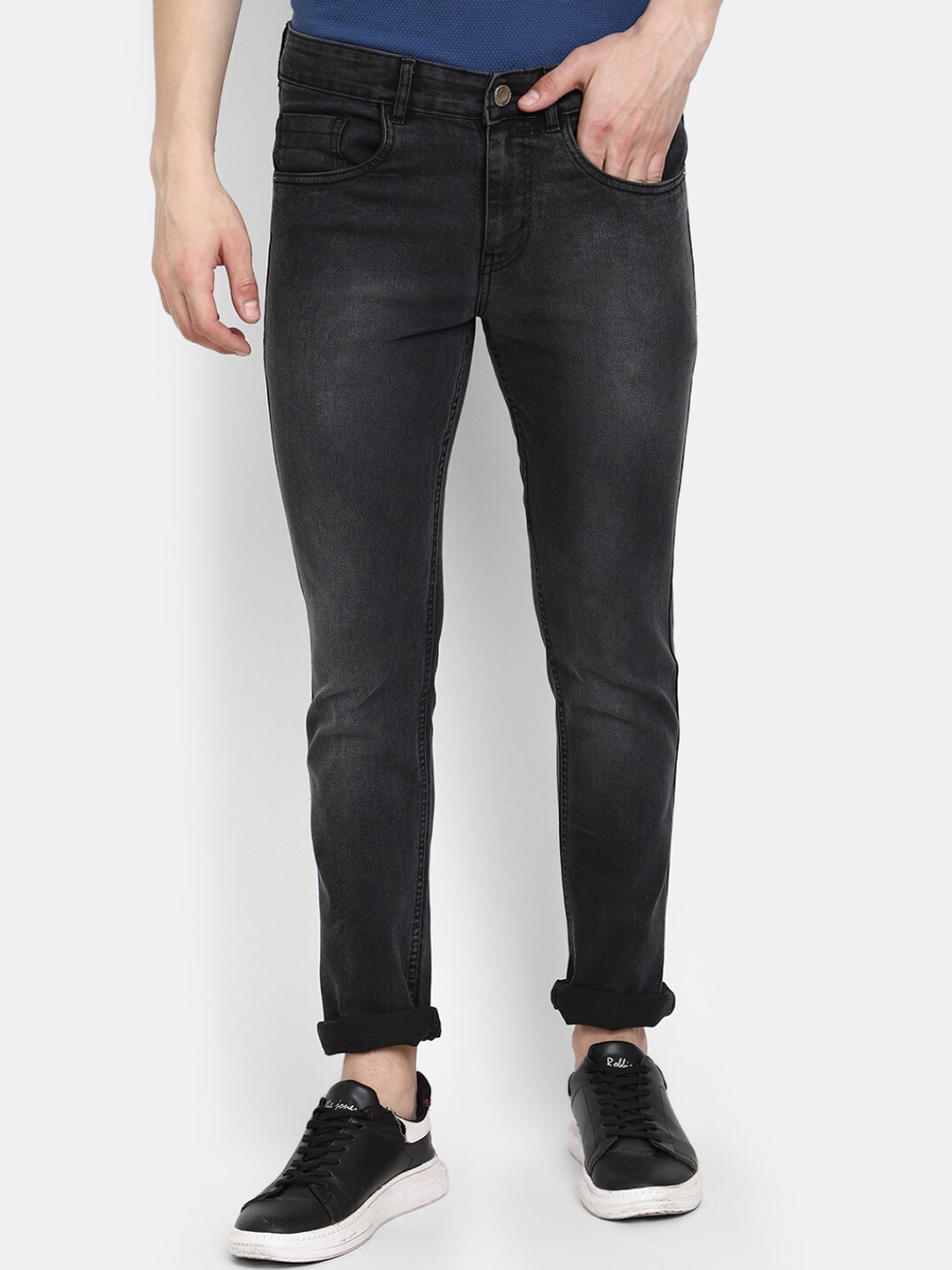 

V-Mart Men Mid-Rise Cotton Denim Slim Fit Jeans, Black