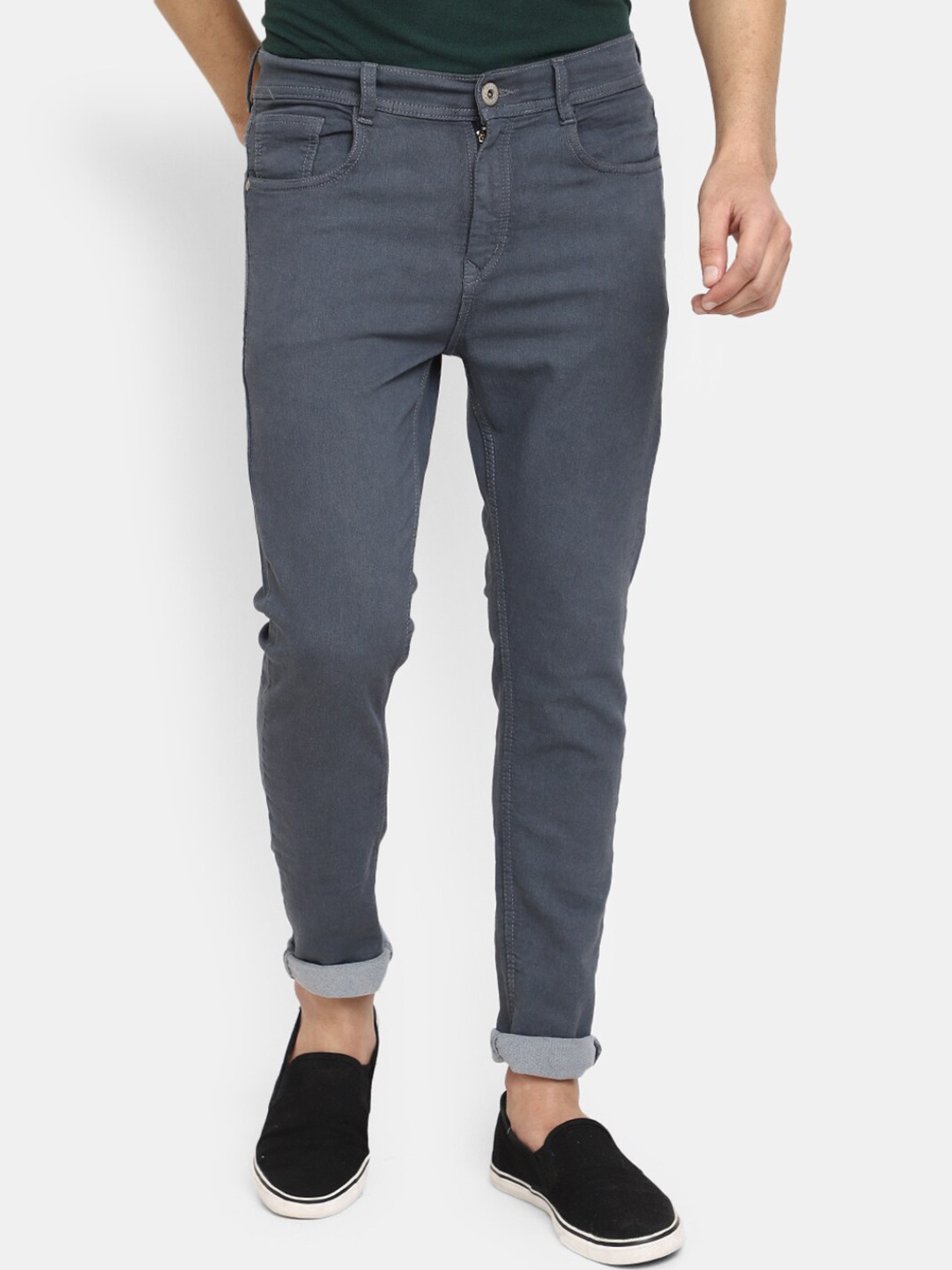 

V-Mart Men Mid-Rise Cotton Classic Slim Fit Jeans, Grey